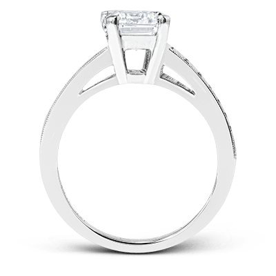 18k White Gold Baguette Cut Diamond Engagement Ring Setting - Harby Jewelers