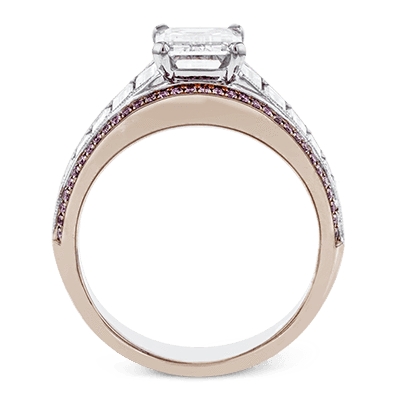 18k White and Rose Gold Engagement Ring Setting - Main Image
