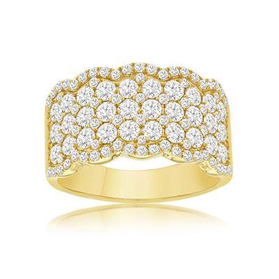 14k Yellow Gold Wide Diamond Ring