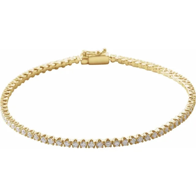 14kt Straight Line 2 Carat Diamond Bracelet