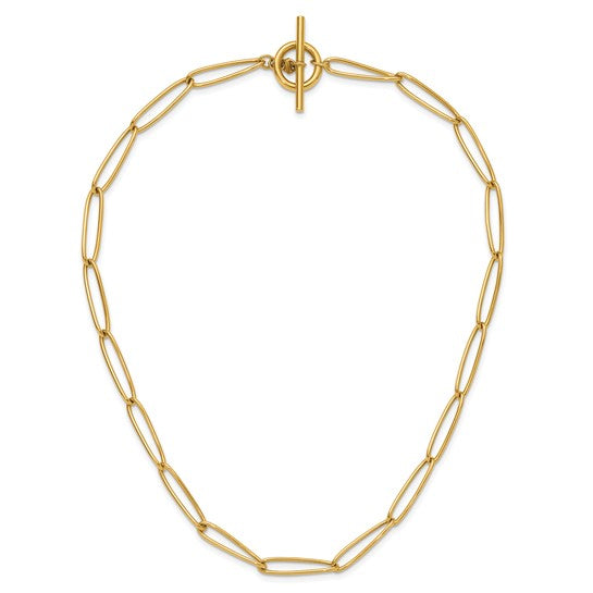 18k Paper Clip Link Gold Necklace