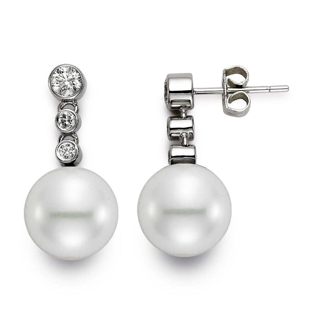 18kt Pearl and Diamond Earrings