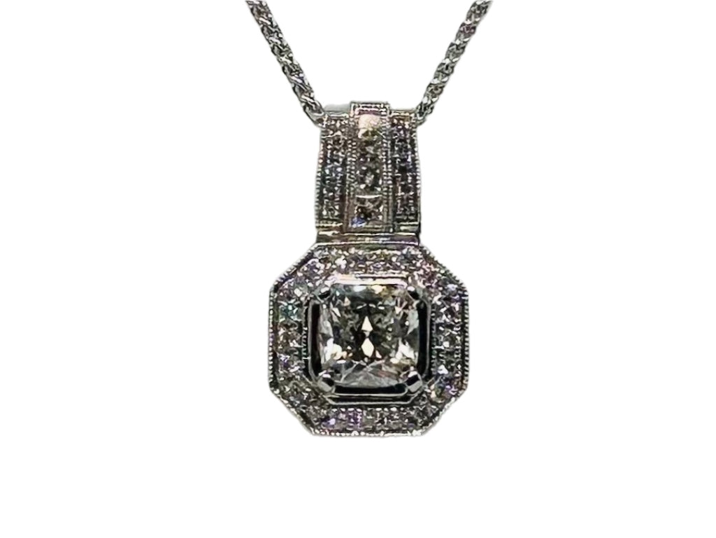 18k Diamond Solitaire Necklace