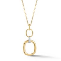 14k Yellow Gold Open Link Diamond Necklace