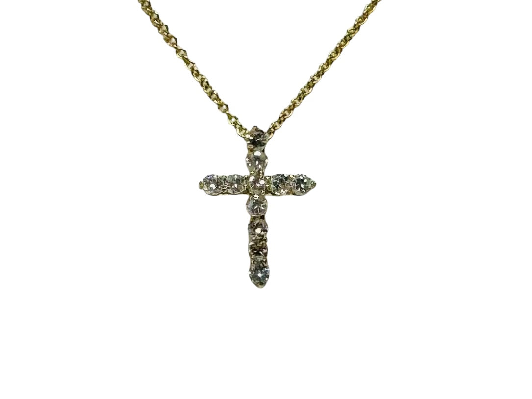 14kt Diamond Cross Pendant