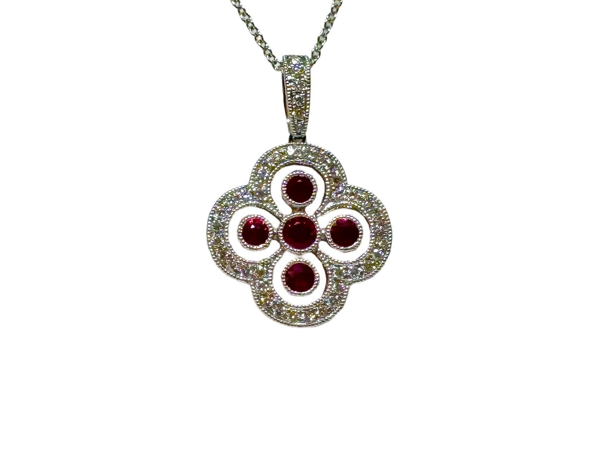 18k Ruby and Diamond Necklace