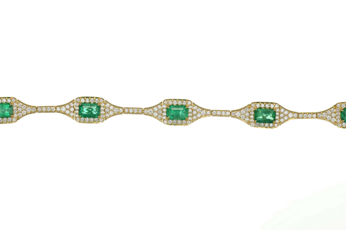 18k Emerald and Diamond Bracelet