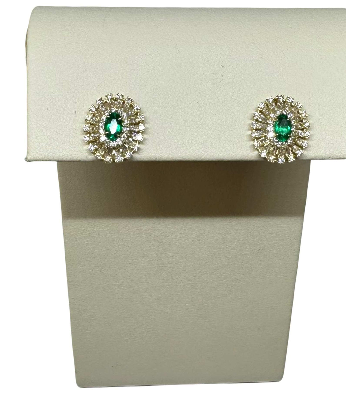 18k Emerald and Diamond Earrings