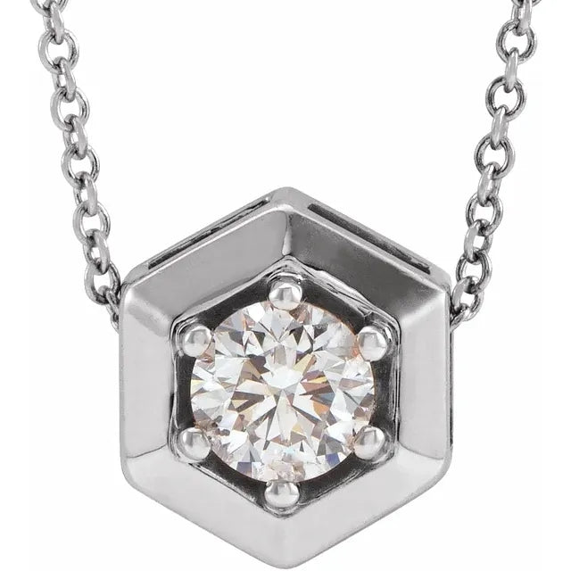 14kt Diamond Solitaire Pendant