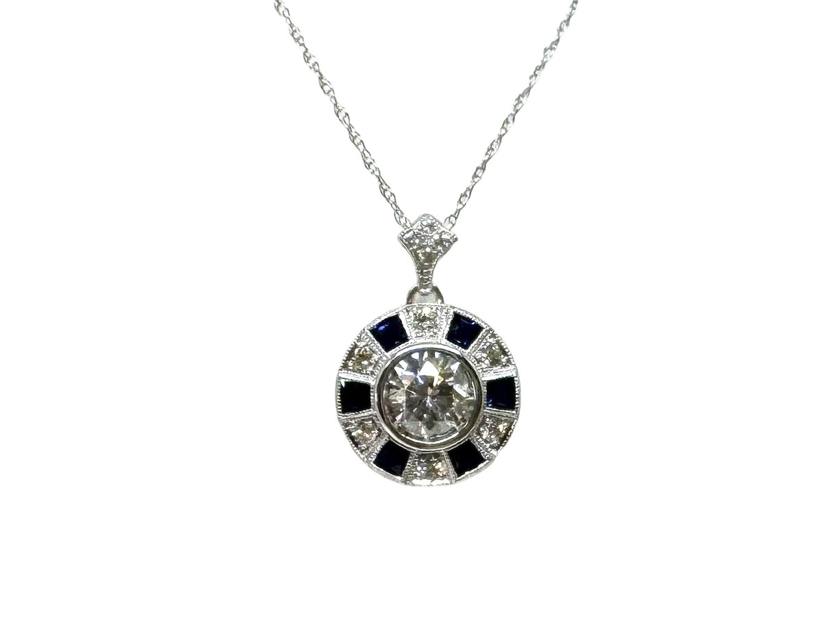 14k Sapphire and Diamond Necklace