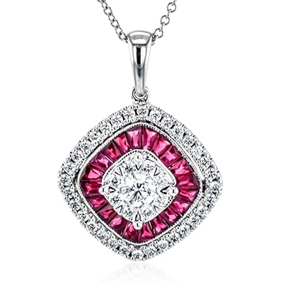 18k Ruby and Diamond Necklace