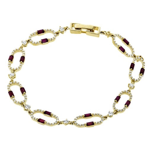 18k Yellow Gold Ruby and Diamond Bracelet