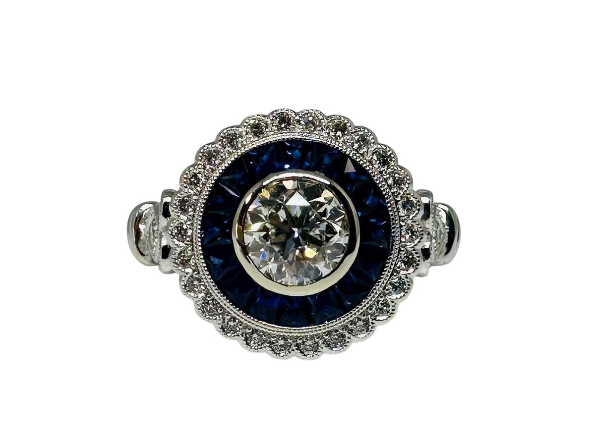 18k Sapphire and Diamond Ring