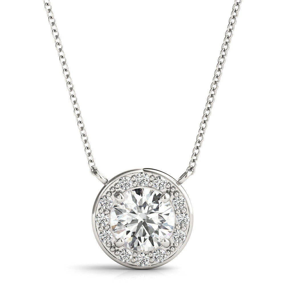 14k Diamond Halo Necklace