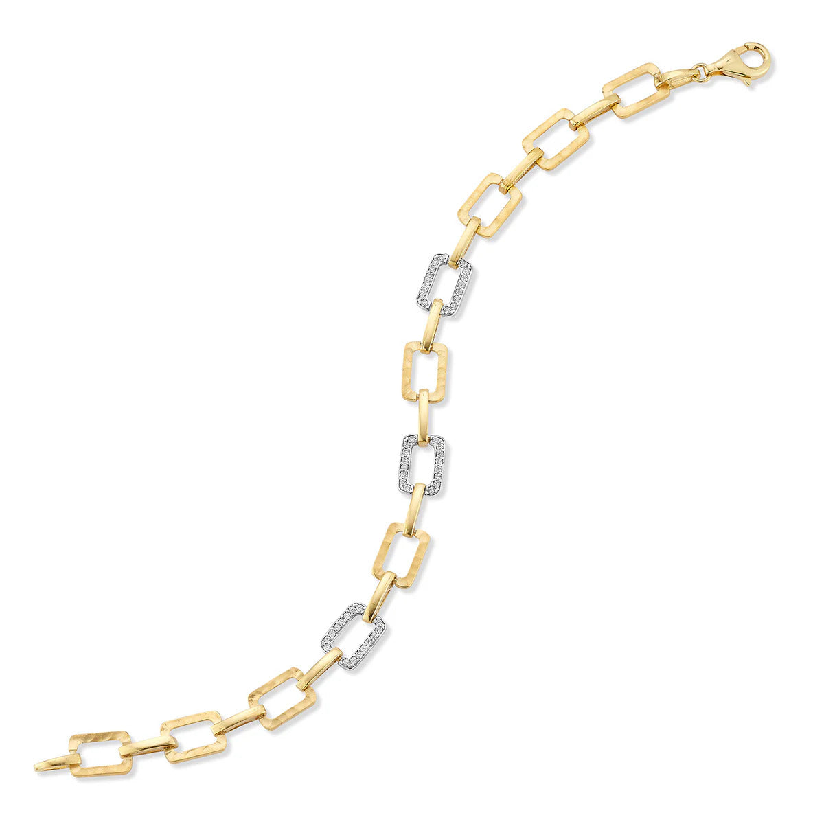 14k Link Style Diamond Bracelet