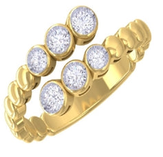 Bypass Style Diamond Ring - .51 Carats - 14k Yellow Gold