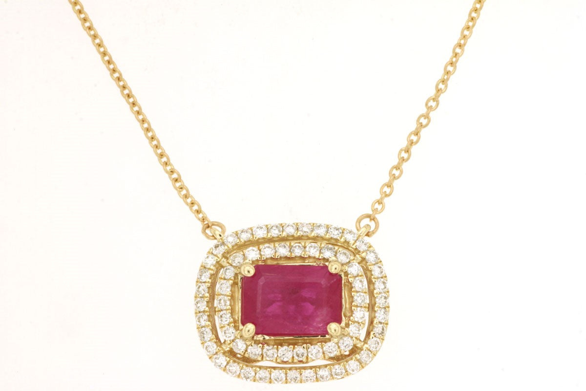 14k Ruby and Diamond Pendant