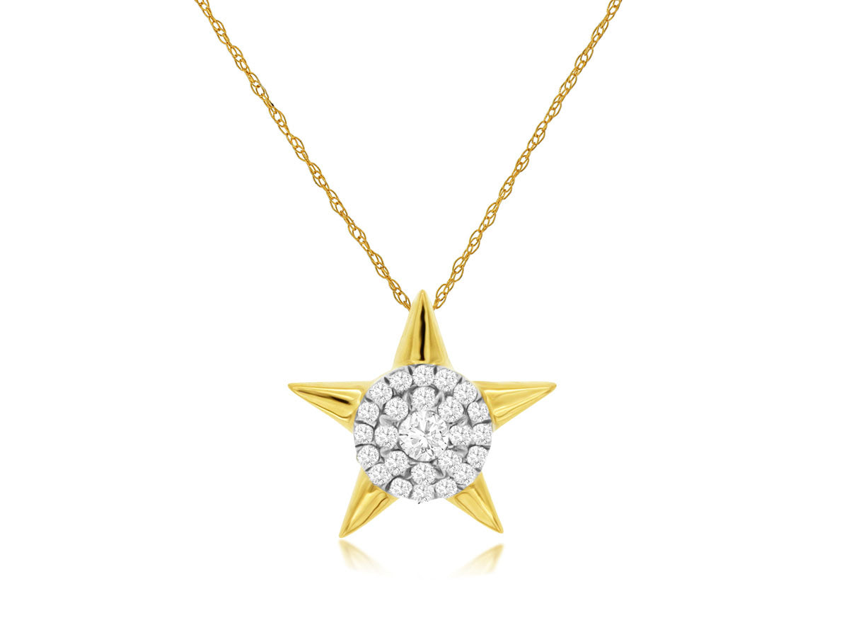 14kt Star Shape Diamond Necklace
