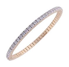 Flexible Diamond Bracelet -2.36 Carat -14k Yellow Gold