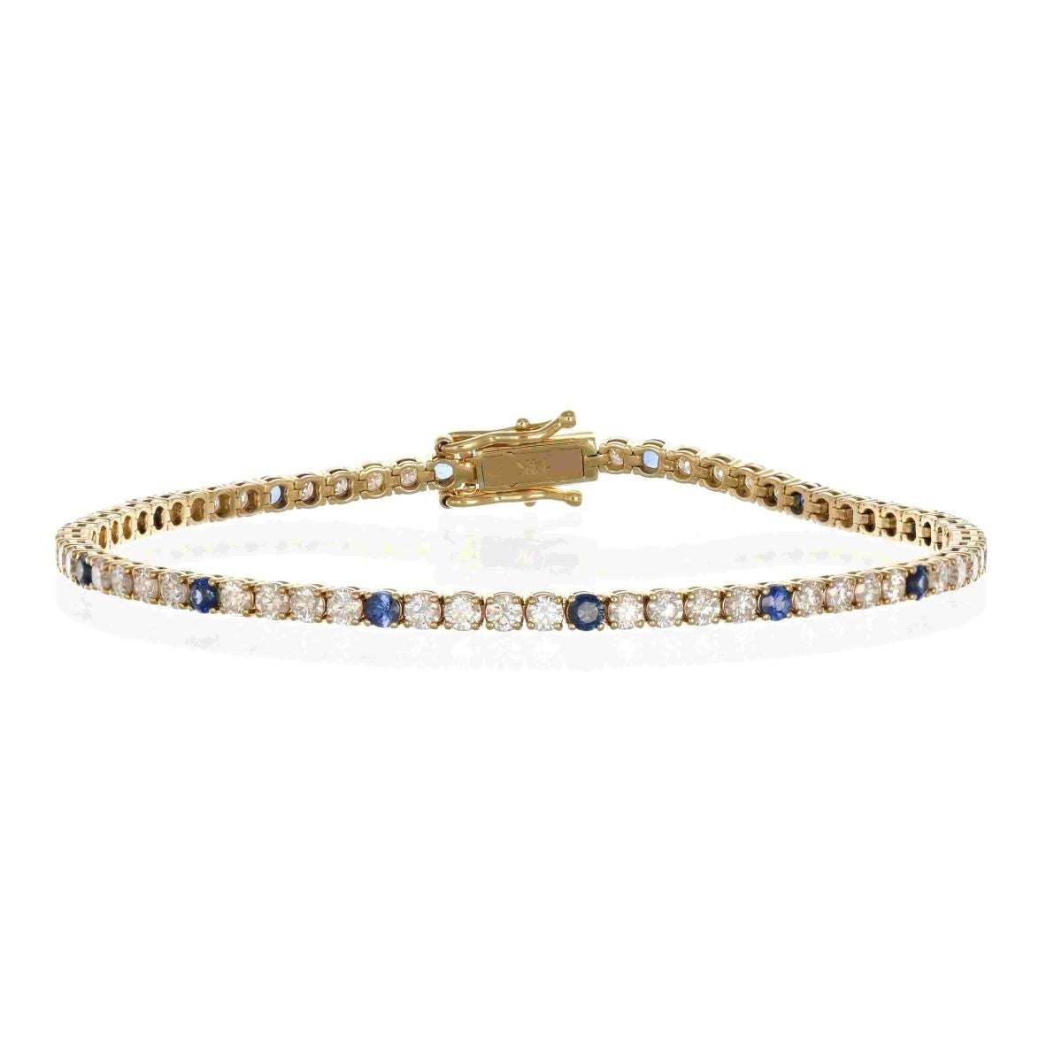 14k Sapphire and Diamond Tennis Bracelet