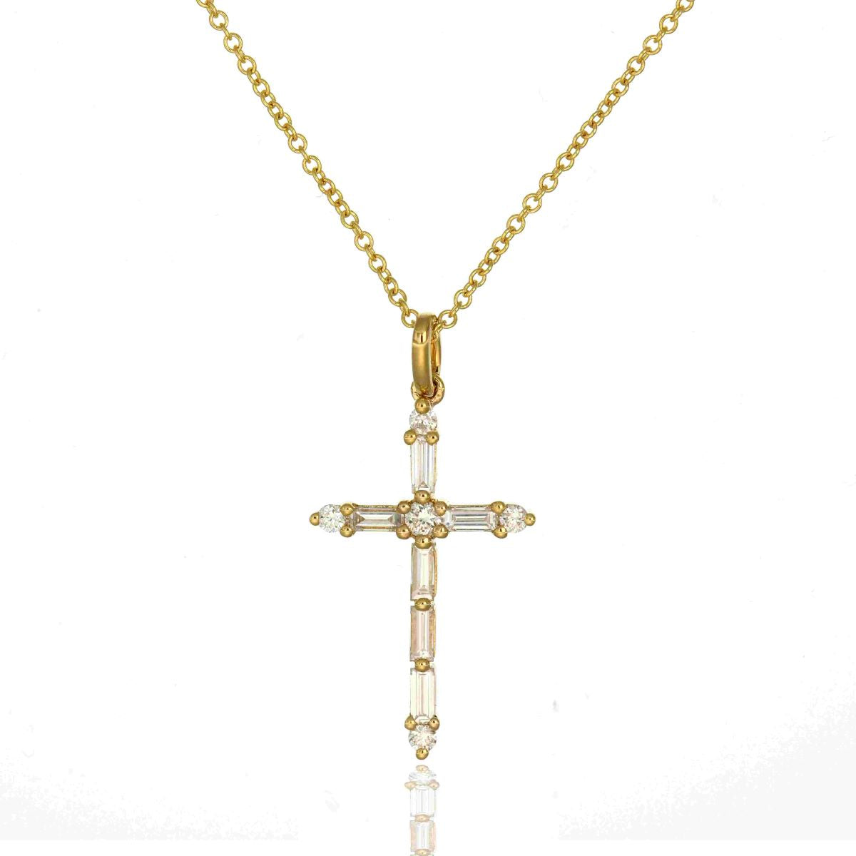 18k Diamond Cross Pendant