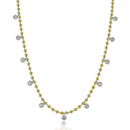 Diamond Station Necklace - .89 Carats - 18k Two-Tone Gold