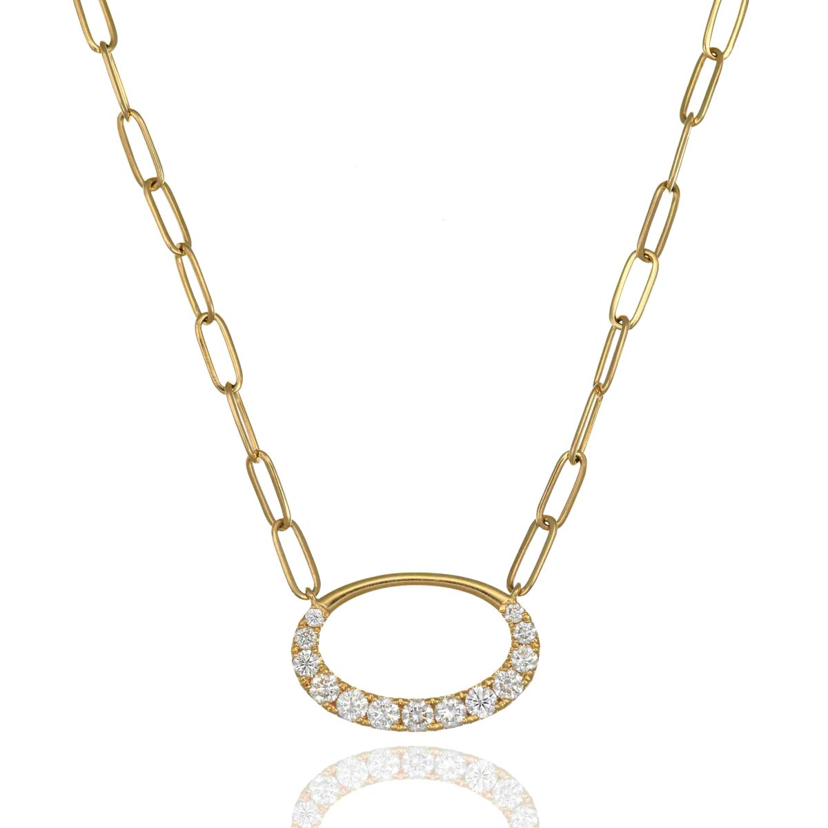 18k Yellow Gold Diamond Necklace - .76 Carats