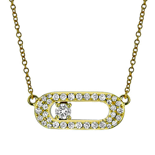 18k Diamond Pendant With Sliding Diamond