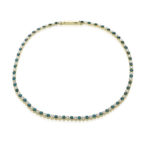 Emerald and Diamond Bracelet - 18k Yellow Gold