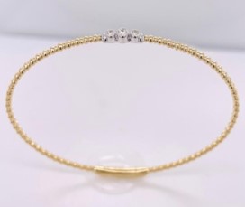 Flexible Diamond Bangle Bracelet - .07 Carats -14k Yellow Gold