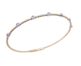 Flexible Diamond Bangle Bracelet - .25 Carat - 14k Two-Tone Gold