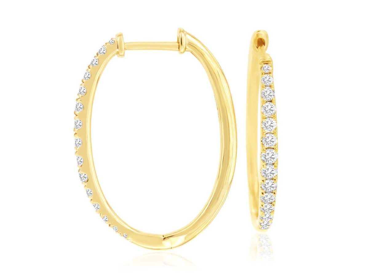 14k .50 Diamond Hoop Earrings