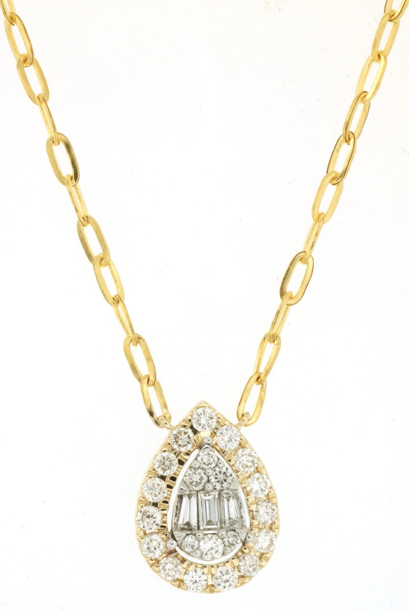 14k Pear-Shaped Diamond Necklace
