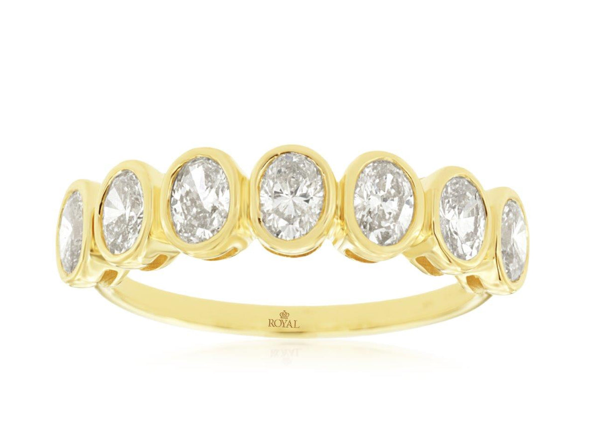 14k 1.00 Carat Oval Diamond Wedding Band