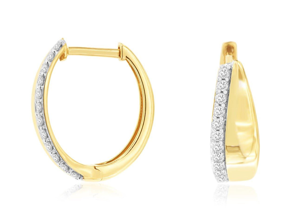 14k Diamond Hoop Style Earring
