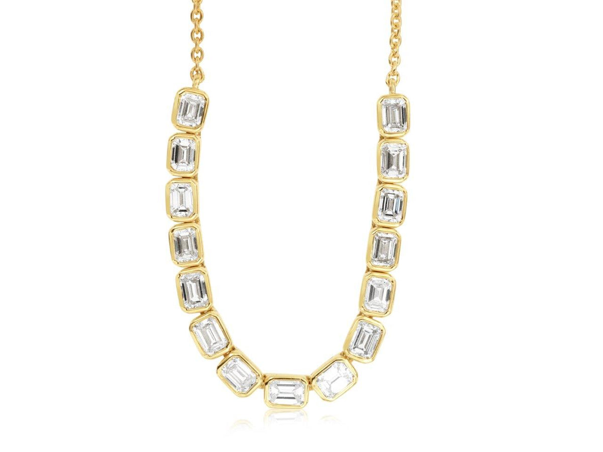14k Emerald Cut Diamond Necklace