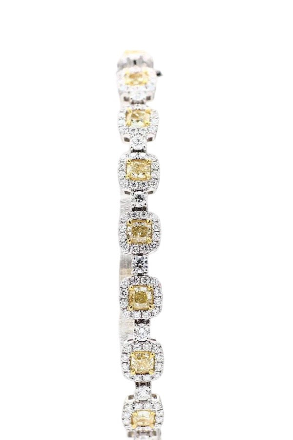 Natural Yellow and Colorless Diamond Bracelet