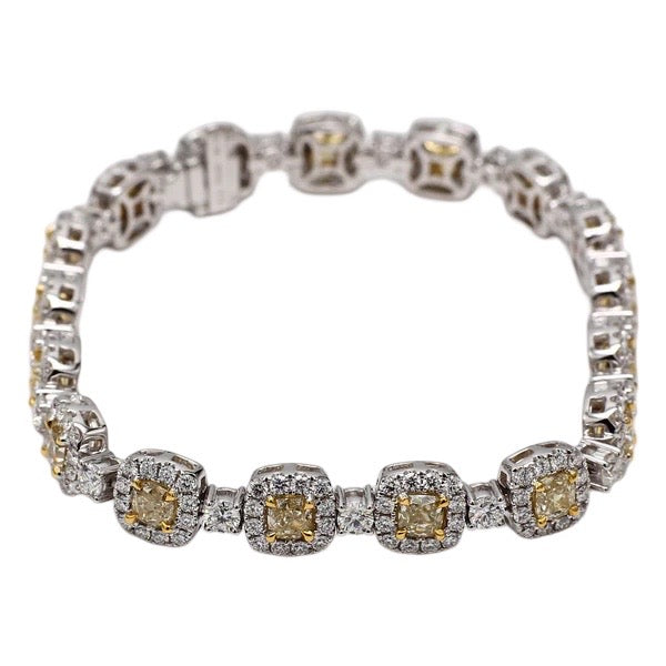 Natural Yellow and Colorless Diamond Bracelet