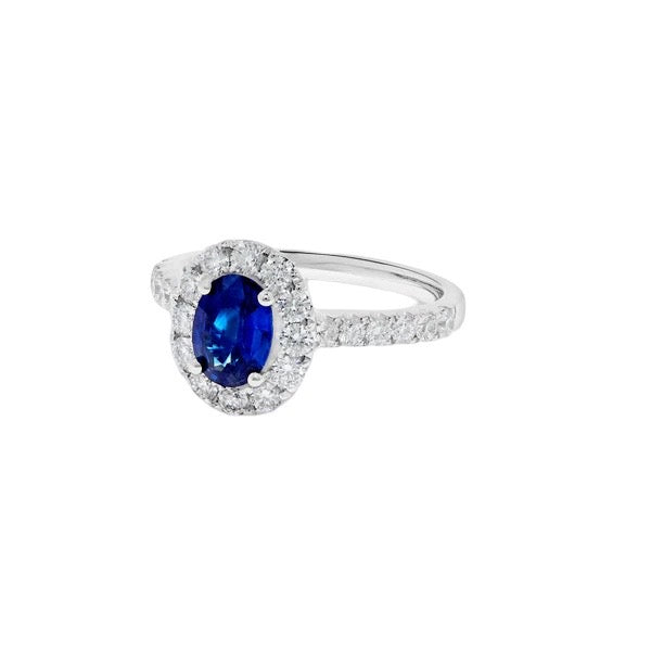 18kt White Gold Diamond and Sapphire Ring