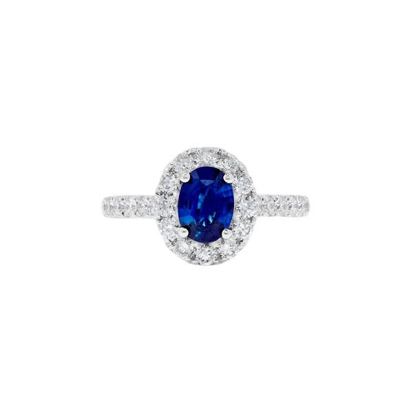 18kt White Gold Diamond and Sapphire Ring