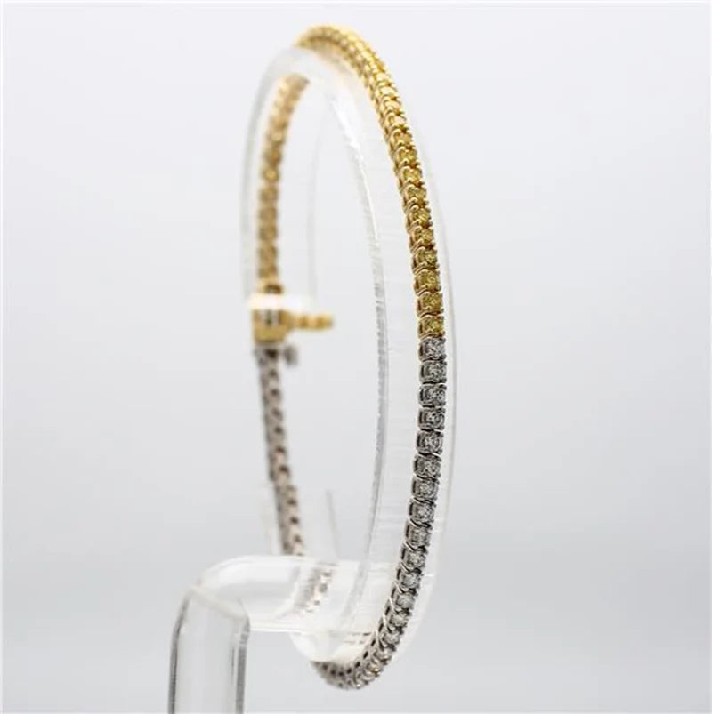 18 kt Fancy Yellow Diamond and Colorless Diamond Bracelet