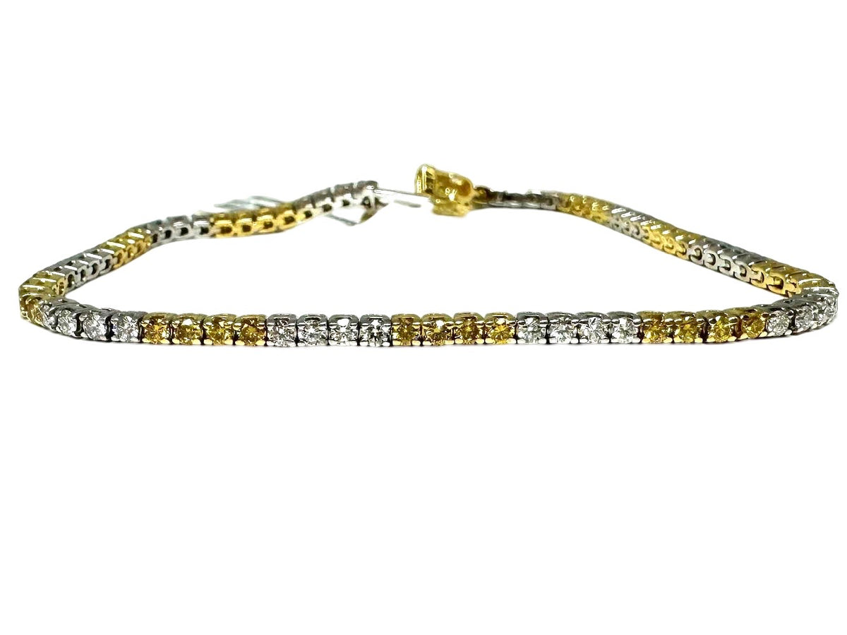 18k White and Yellow Gold Diamond Bracelet