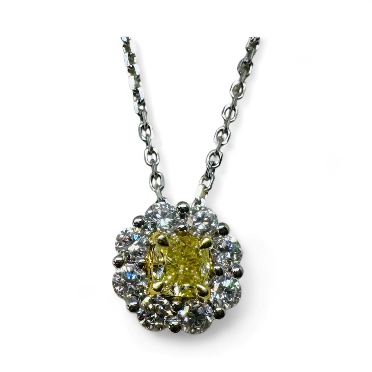 18kt Natural Fancy Yellow Diamond Pendant