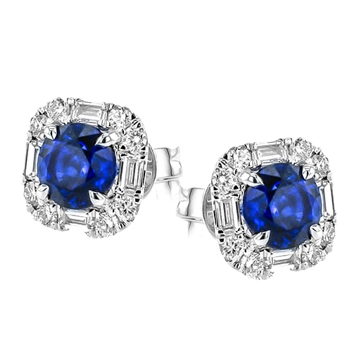 18k Sapphire and Diamond Earrings