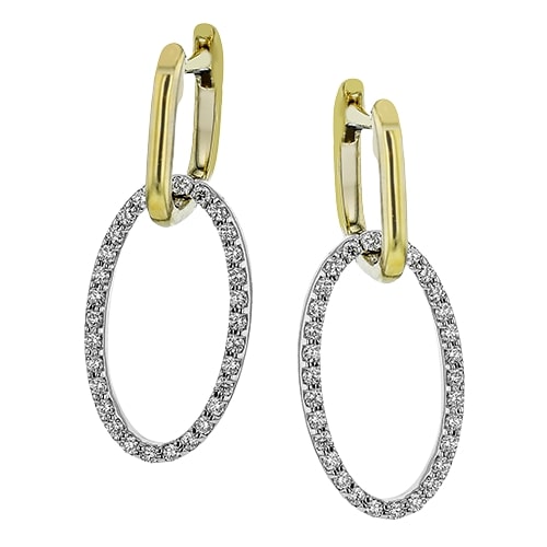 18k Oval Link Diamond Earrings