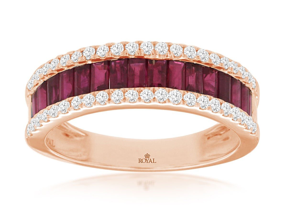 14kt Rose Gold Ruby and Diamond Ring