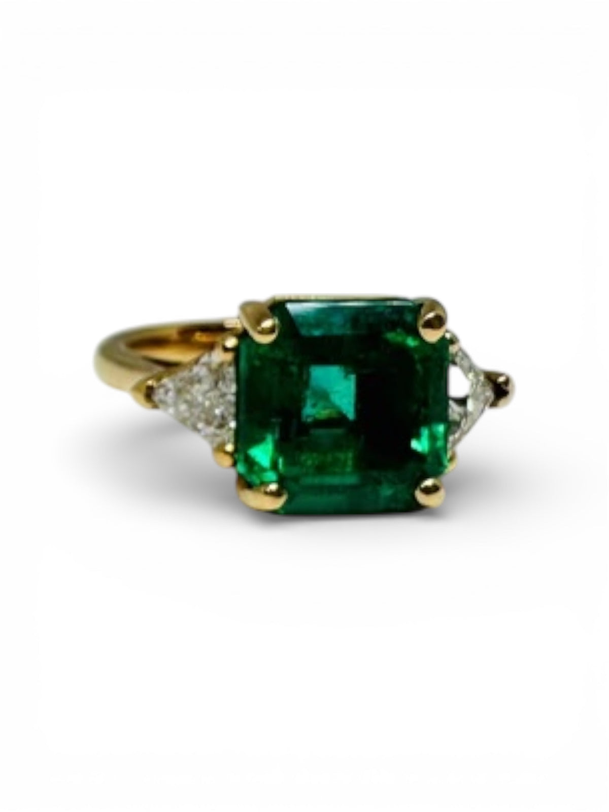 18k Emerald and Diamond Ring