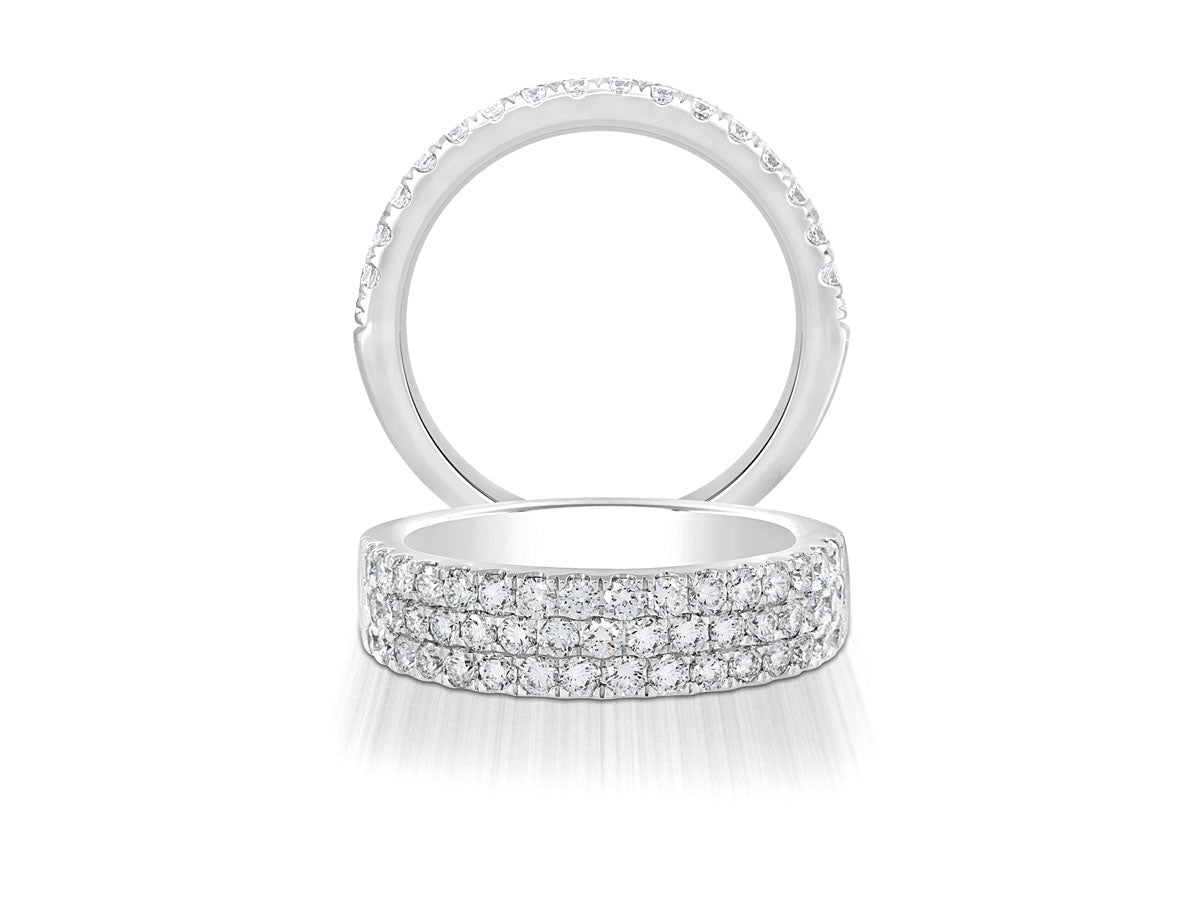 14kt Three Row Diamond Ring