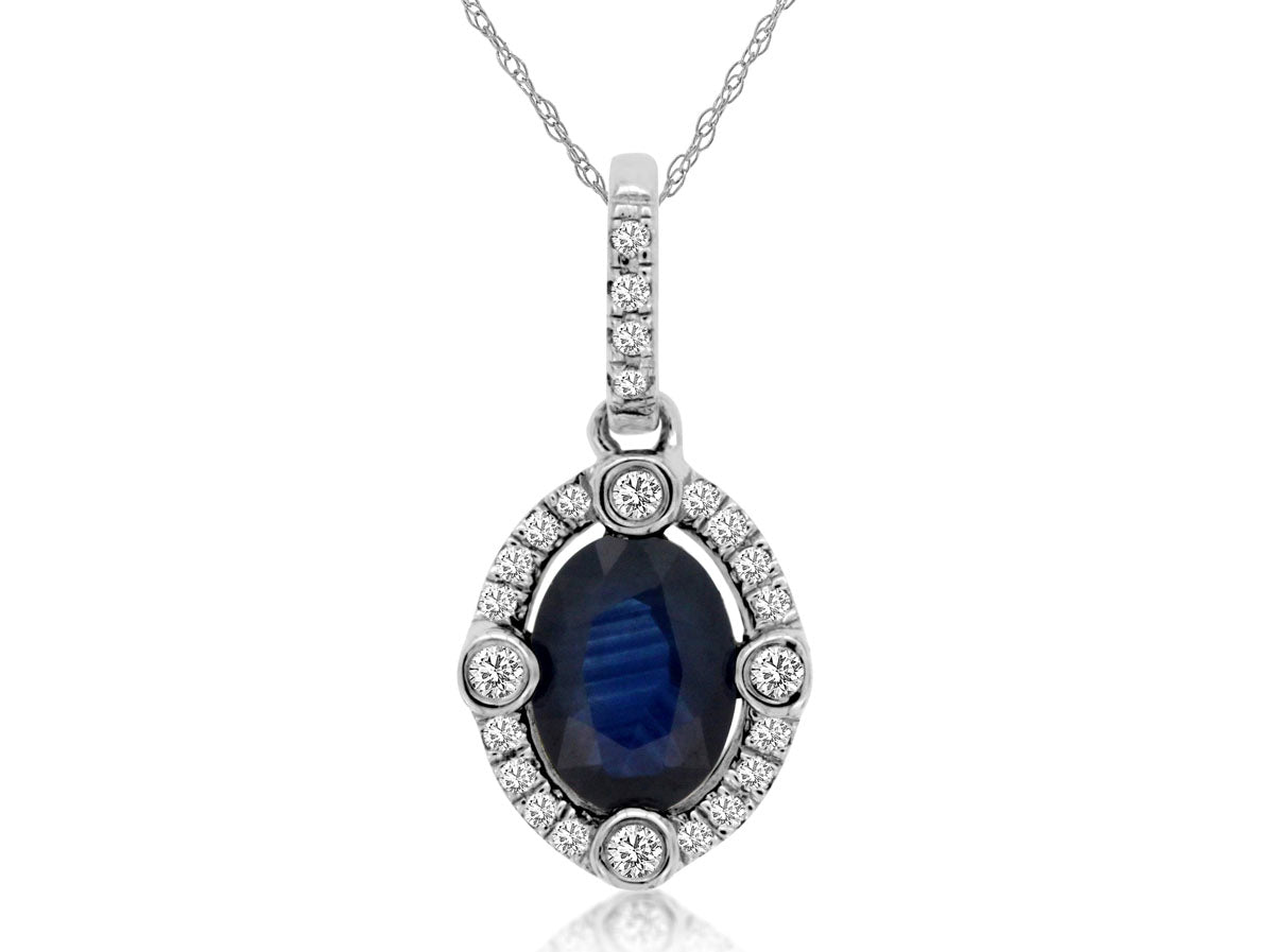 14k Sapphire and Diamond Necklace
