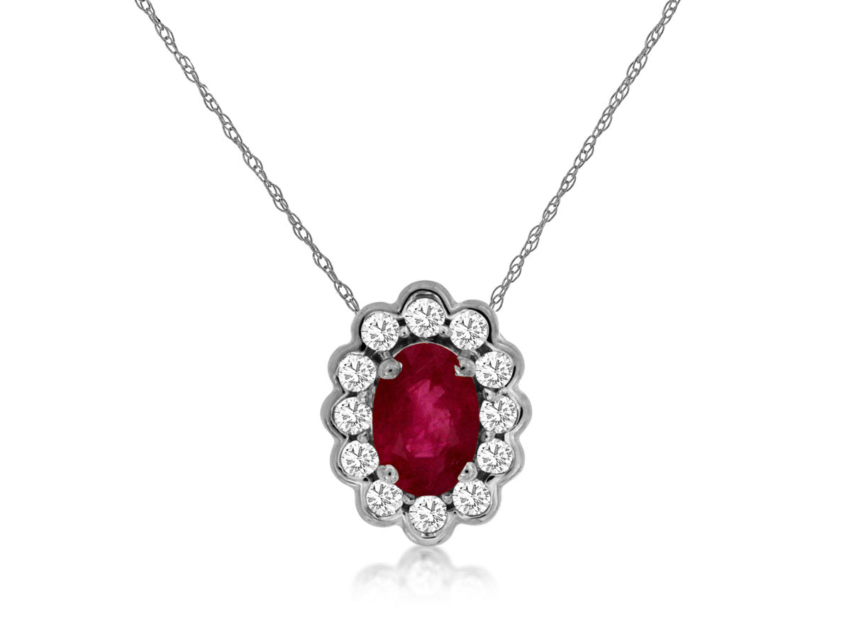 14k Ruby and DIamond Necklace